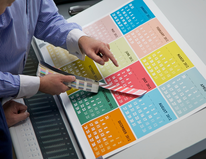 Kalendāru druka – krāsu paraugi